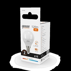 Лампа светодиодная Gauss E14 8W 3000K матовая 53118 4