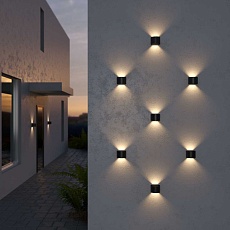 Уличный настенный светодиодный светильник Elektrostandard 1518 Techno LED Blade черный a038828 2