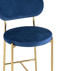 Полубарный стул Stool Group Барбара велюр королевский синий золотые ножки BARBARA CC GL HLR-69 1