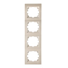 Рамка 4-ая вертикальная Lezard Deriy белый жемчуг 702-3000-154