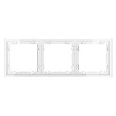 Рамка пластиковая Voltum S70 на 3 поста, (белый глянцевый) VLS100301