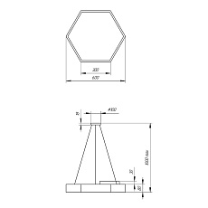 Подвесной светодиодный cветильник Geometria ЭРА Hexagon SPO-121-W-40K-038 38Вт 4000К белый Б0050550 2