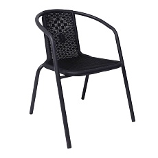 Садовое кресло AksHome Verona PE, иск.роттанг-черный/сталь-черная 94002