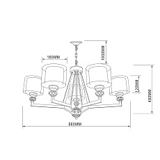 Подвесная люстра Vele Luce Lotus VL1053L05 5