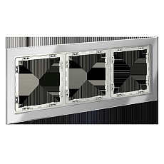 Рамка стеклянная Voltum S70 на 3 поста, (сталь, стекло) VLS110305 2
