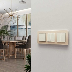 Выключатель двухклавишный Werkel айвори матовый W1120062 4690389184642 2