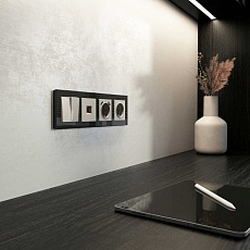 Выключатель двухклавишный с подсветкой (дымчатый) W1220104/ a069457 1