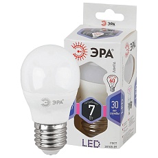 Лампа светодиодная ЭРА E27 7W 6000K матовая LED P45-7W-860-E27 Б0031402 1