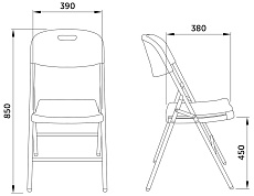 Складной стул AksHome белый, hdpe-пластик 65909 1