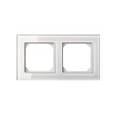 Рамка 2-постовая Liregus Epsilon стекло белое глянцевое 28-252