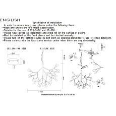 Подвесная люстра Crystal Lux Evita SP36 Black/Transparent 1