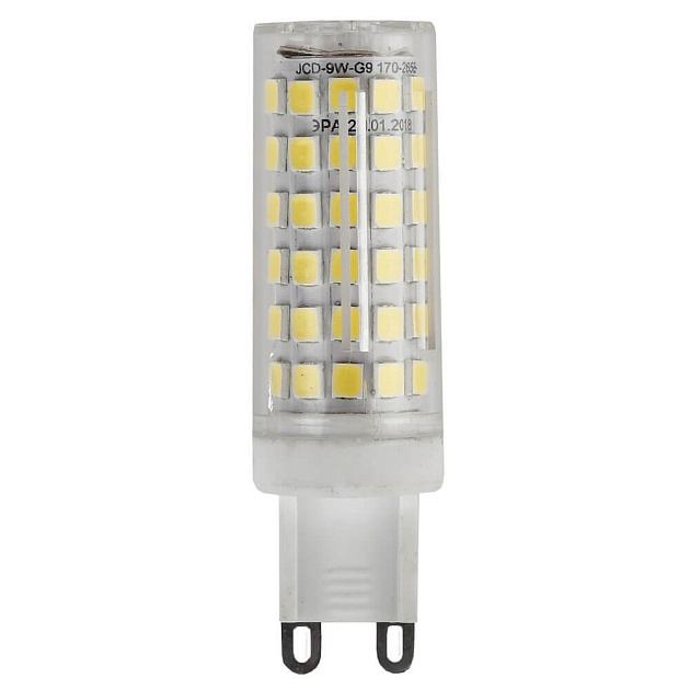 Лампа светодиодная ЭРА G9 9W 2700K прозрачная LED JCD-9W-CER-827-G9 Б0033185 фото 