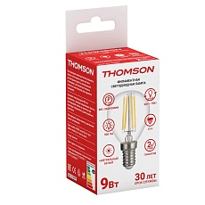 Лампа светодиодная филаментная Thomson E14 9W 4500K шар прозрачная TH-B2086 1