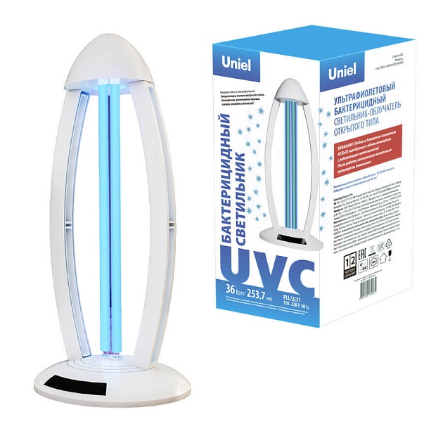 Ультрафиолетовая бактерицидная настольная лампа Uniel UGL-T02A-36W/UVCB White UL-00007265 фото 