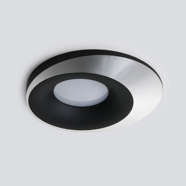 Встраиваемый светильник Elektrostandard 124 MR16 черный/серебро a053358 фото 