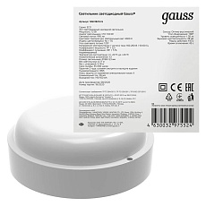 Настенно-потолочный светодиодный светильник Gauss Eco IP65 126418212-S 1