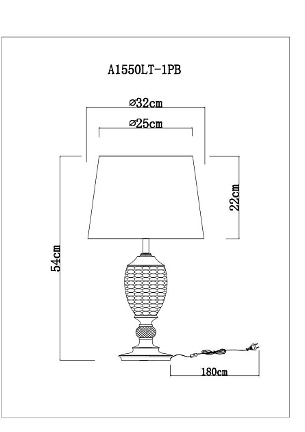 Настольная лампа Arte Lamp Radison A1550LT-1PB фото 5