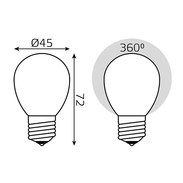 Лампа светодиодная филаментная Gauss E27 5W 4100К матовая 105202205 фото 4