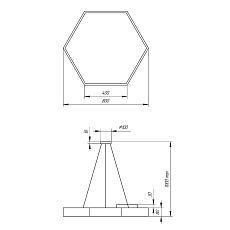 Подвесной светодиодный cветильник Geometria ЭРА Hexagon SPO-122-B-40K-066 66Вт 4000К черный Б0050553 1