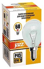 Лампа накаливания Jazzway E14 60W 2700K прозрачная 3320270 1