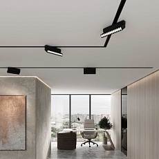 Алюминиевый профиль для монтажа в натяжной потолок однофазного шинопровода черный (2м) Elektrostandard a070478 1