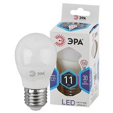 Лампа светодиодная ЭРА E27 5W 4000K матовая LED P45-11W-840-E27 Б0032989 2