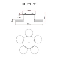 Потолочная светодиодная люстра MyFar Vinsent MR1871-5CL 1