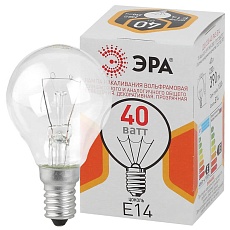 Лампа накаливания ЭРА E14 40W прозрачная ДШ 40-230-E14-CL Б0039136 1