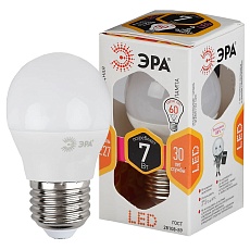 Лампа светодиодная ЭРА E27 7W 2700K матовая LED P45-7W-827-E27 Б0020550 2
