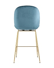 Полубарный стул Stool Group Турин со спинкой велюр маренго золотые ножки 8329A VELVET BLUE 3