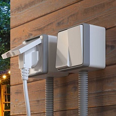 Выключатель Werkel двухклавишный влагозащищенный Gallant белый WL15-03-02 4690389102141 1