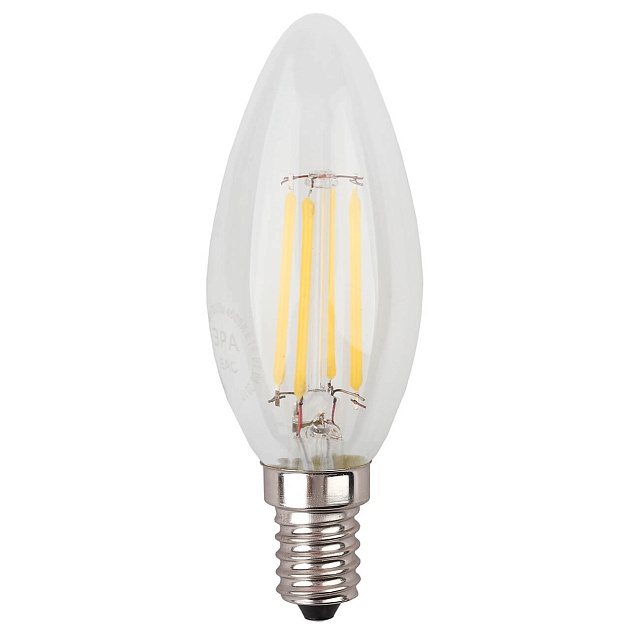 Лампа светодиодная филаментная ЭРА E14 11W 2700K прозрачная F-LED B35-11w-827-E14 Б0046985 фото 