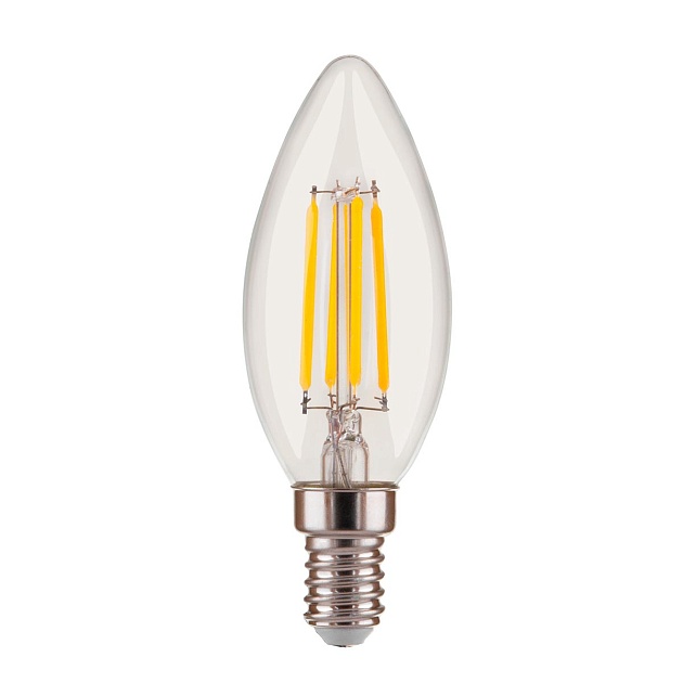 Лампа светодиодная филаментная диммируемая Elektrostandard E14 5W 4200K прозрачная a048724 фото 