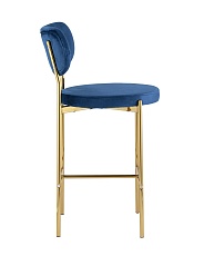 Полубарный стул Stool Group Барбара велюр королевский синий золотые ножки BARBARA CC GL HLR-69 3