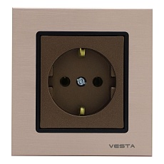 Розетка 2P+E Vesta-Electric Exclusive Champagne Metallic шампань FRZ00041004BSH