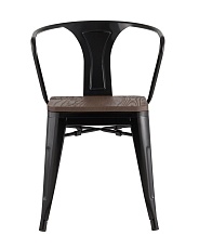 Барный стул Tolix Arm Wood черный глянцевый + темное дерево YD-H440AR-W LG-01 1
