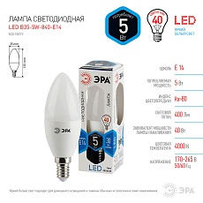 Лампа светодиодная ЭРА E14 5W 4000K матовая LED B35-5W-840-E14 Б0018872 2