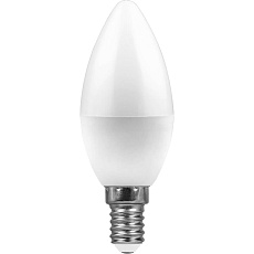 Лампа светодиодная Feron E14 7W 4000K Свеча матвоая LB-97 25476 1