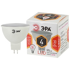 Лампа светодиодная ЭРА GU5.3 4W 2700K матовая LED MR16-4W-827-GU5.3 Б0017897 2