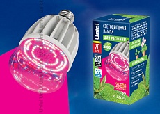 Лампа светодиодная для растений Uniel E27 20W 650K прозрачная LED-M80-20W/SP/E27/CL 11098 1