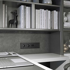 Лицевая панель Werkel Hammer для двойной розетки Еthernet RJ-45 черный W1291108 4690389163166 2