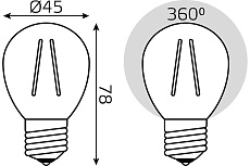 Лампа светодиодная филаментная Gauss E27 13W 2700K прозрачная 105802113 1