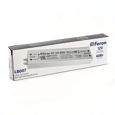 Блок питания для светодиодной ленты Feron LB007 12V 60W IP67 5A 48056 1