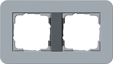 Рамка 2-постовая Gira E3 серо-голубой/антрацит 0212424