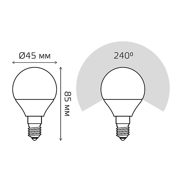 Лампа светодиодная Gauss E14 12W 3000K матовая 53112 фото 2