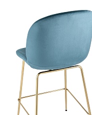 Полубарный стул Stool Group Турин со спинкой велюр маренго золотые ножки 8329A VELVET BLUE 5