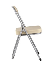 Складной стул Stool Group ДЖОН каркас металлик обивка экокожа кремовая RS04K-906-05 2