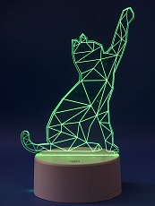 Фигурка светодиодная «Кошка» 25,5x13.5см Uniel ULI-M501 RGB/3AAA Catty/White UL-00007419 3