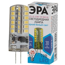 Лампа светодиодная ЭРА G4 3,5W 4000K прозрачная LED JC-3,5W-12V-840-G4 Б0033196 1