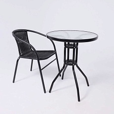 Садовое кресло AksHome Verona PE, иск.роттанг-черный/сталь-черная 94002 3